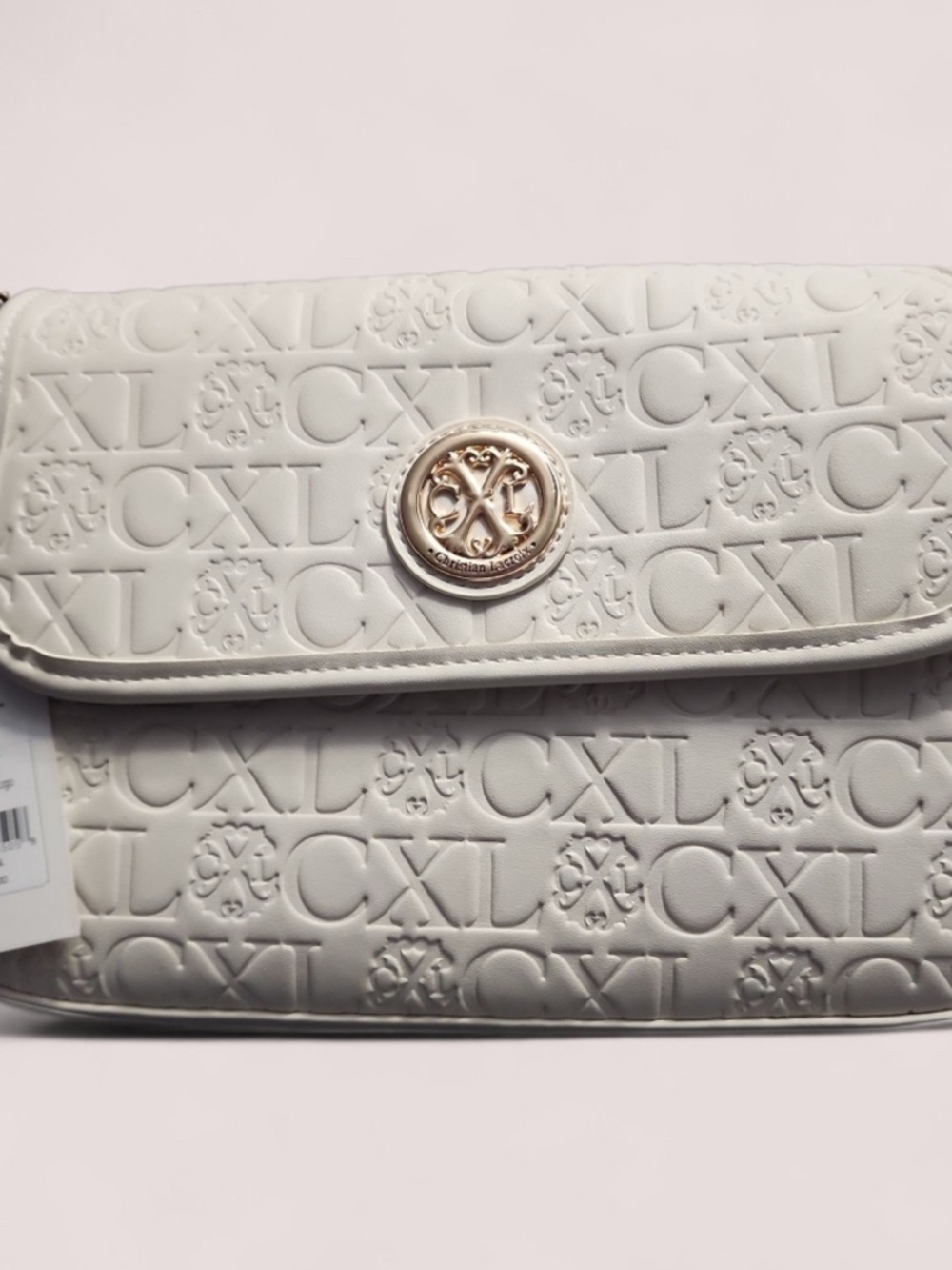 NWT Christian Laxois White Shoulder Bag